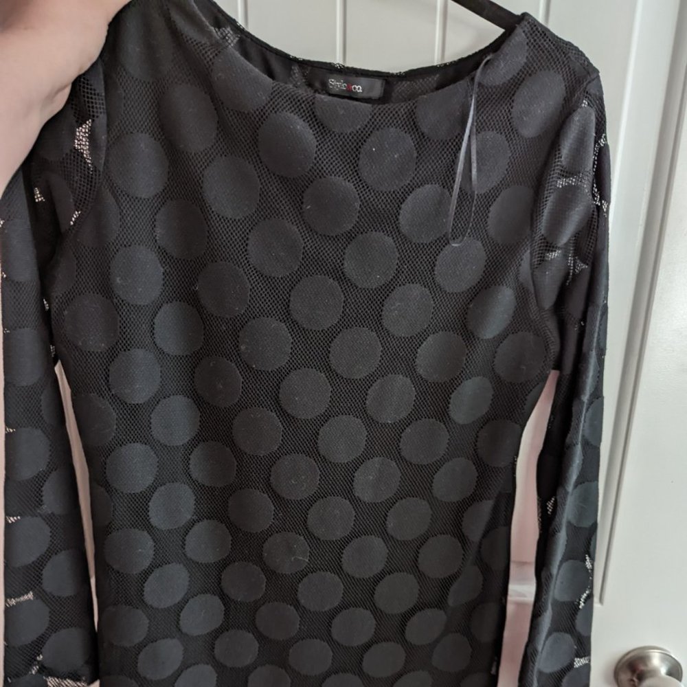 Style & Co Black Polka Dot Dress